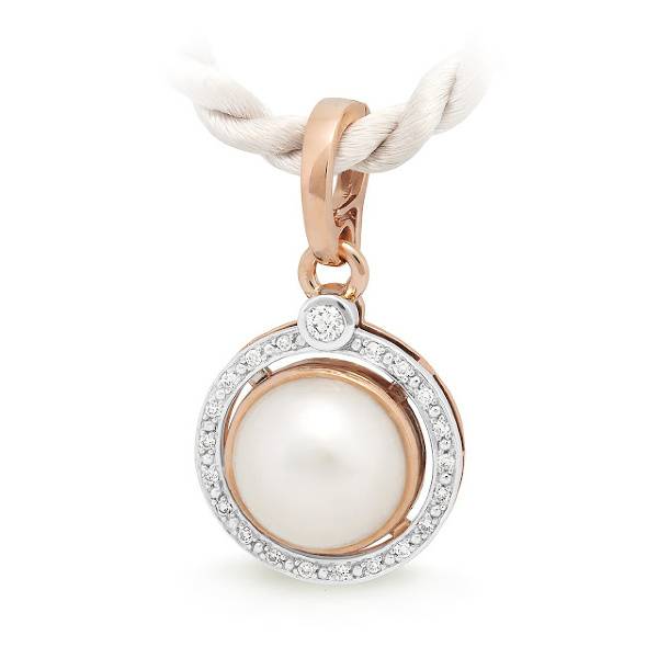 Mabe pearl and diamond halo pendant
