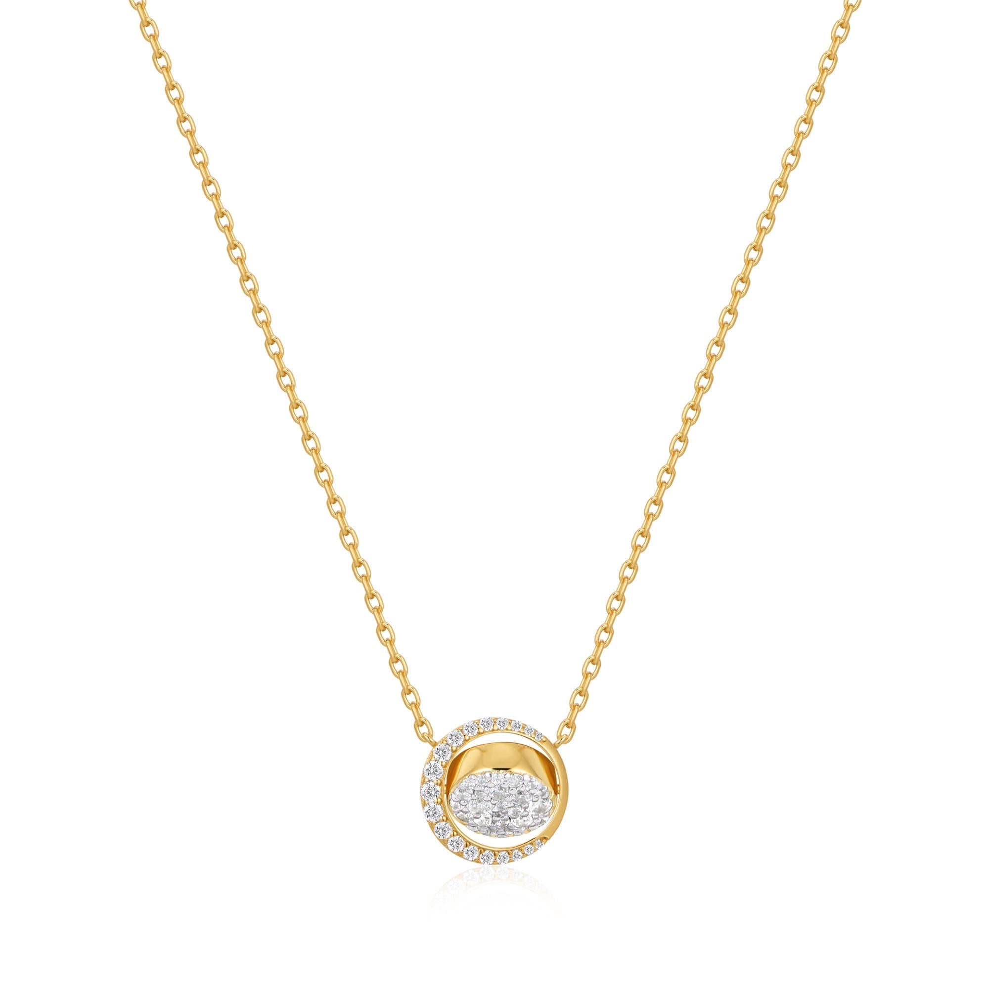 Ania Haie Gold Reversible Pave Moon Evil-Eye Necklace