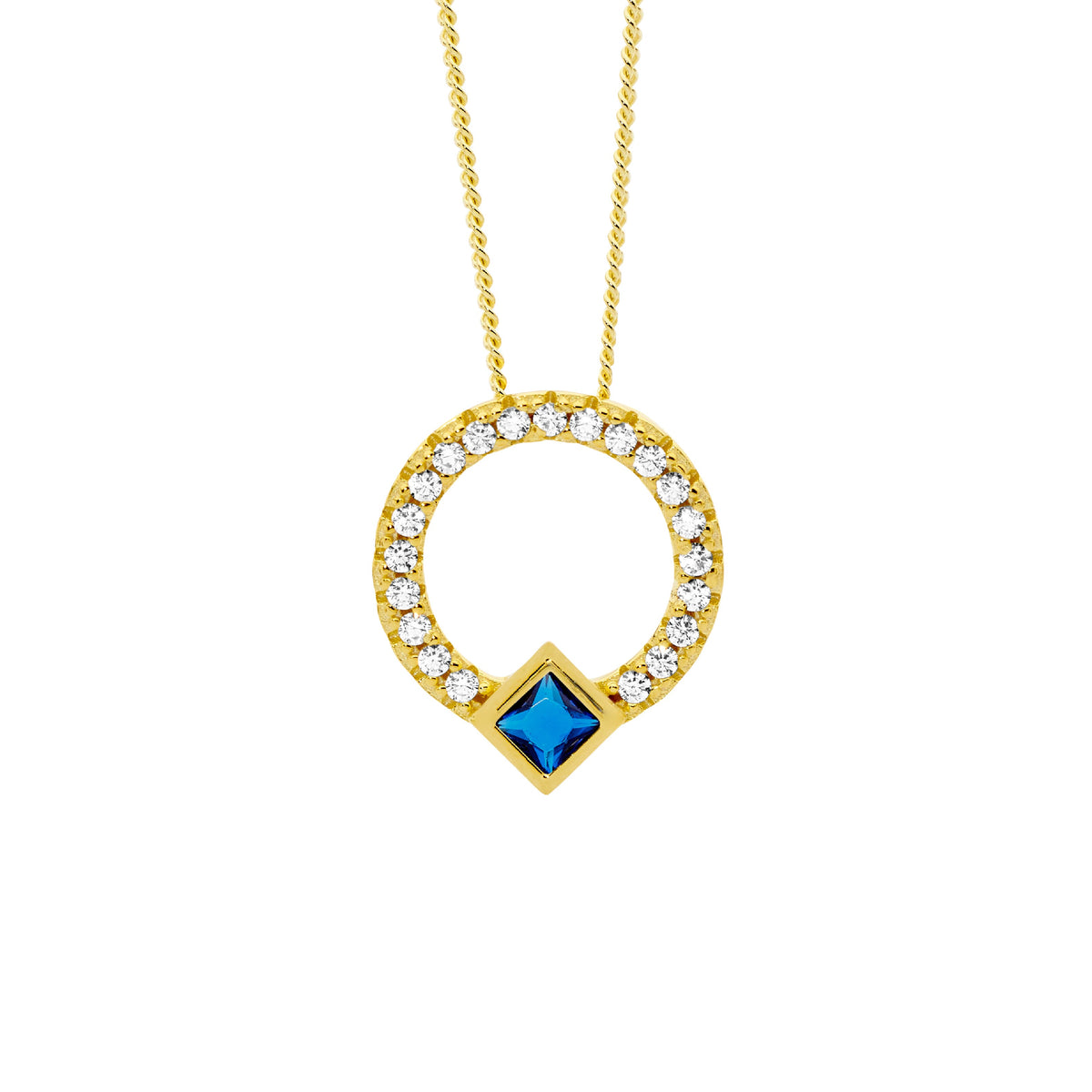 Gold Plated Sterling Silver Cubic Zirconia Pendant