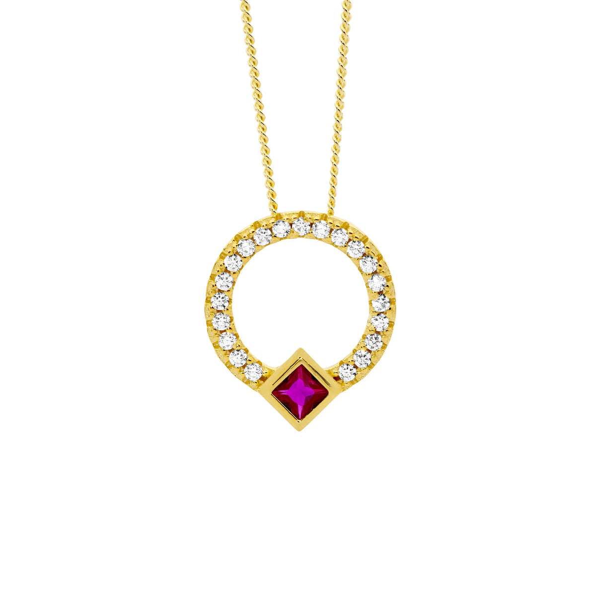 Gold Plated Sterling Silver Cubic Zirconia Pendant