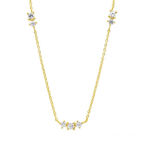 Gold Plated Sterling Silver Cubic Zirconia Necklet