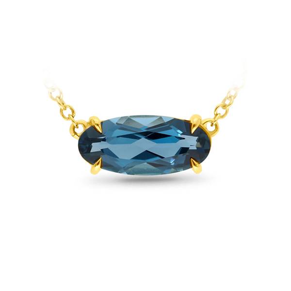 East-West London Blue Topaz Necklace