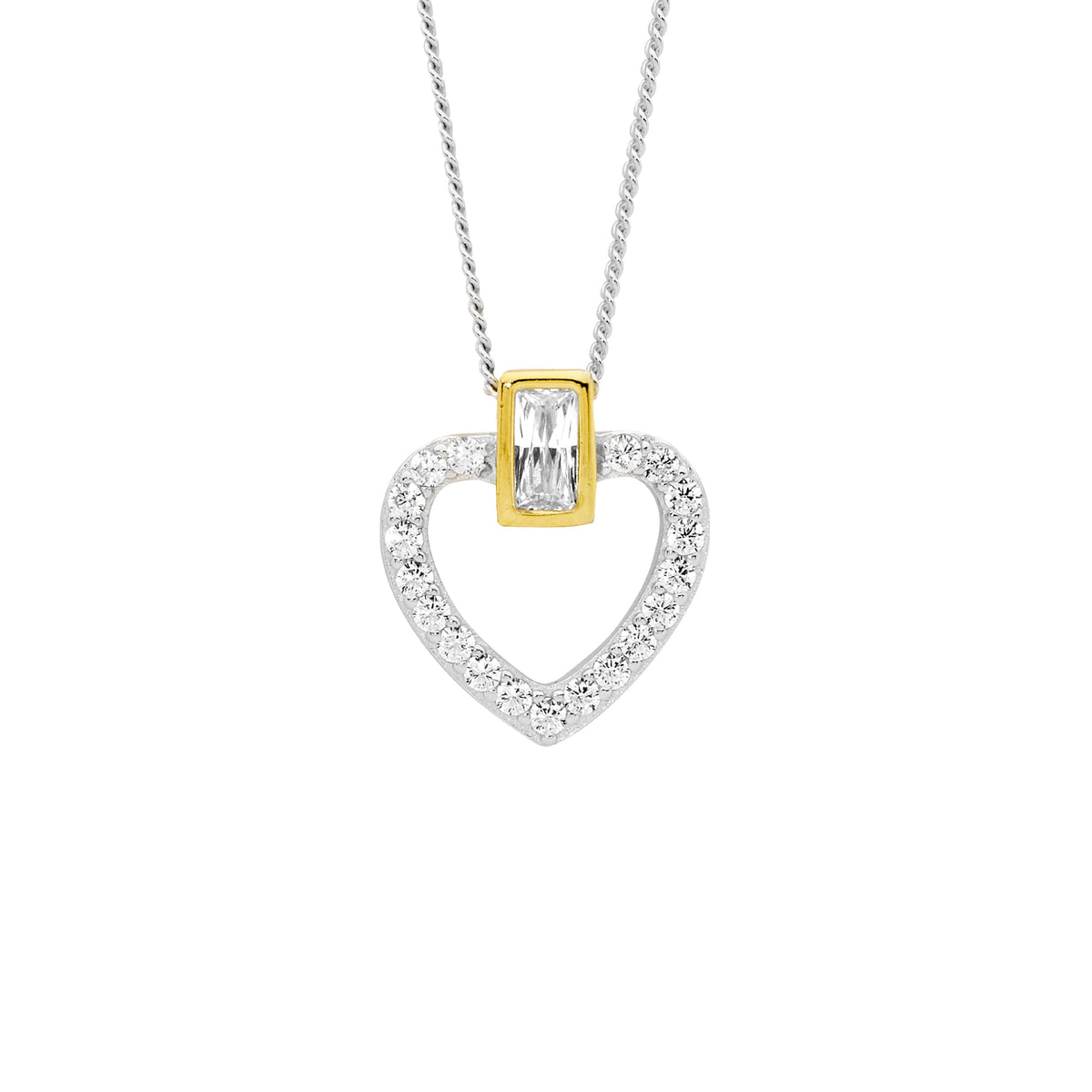 Gold Plated Sterling Silver Cubic Zirconia Pendant