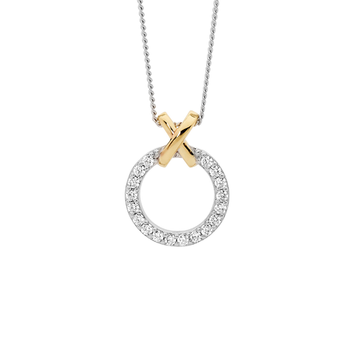 Gold Plated Sterling Silver Cubic Zirconia Pendant