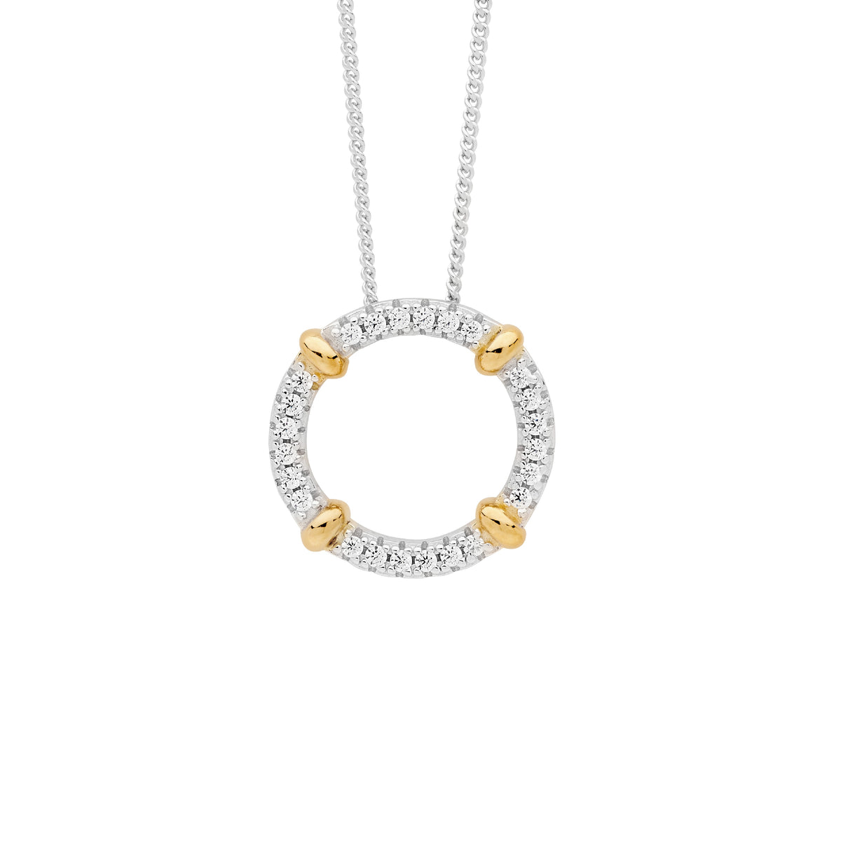 Gold Plated Sterling Silver Cubic Zirconia Pendant