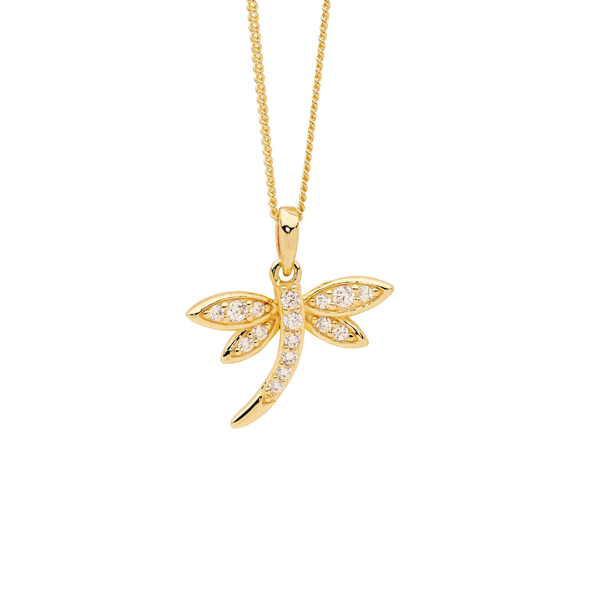 Gold Plated Sterling Silver Cubic Zirconia Pendant