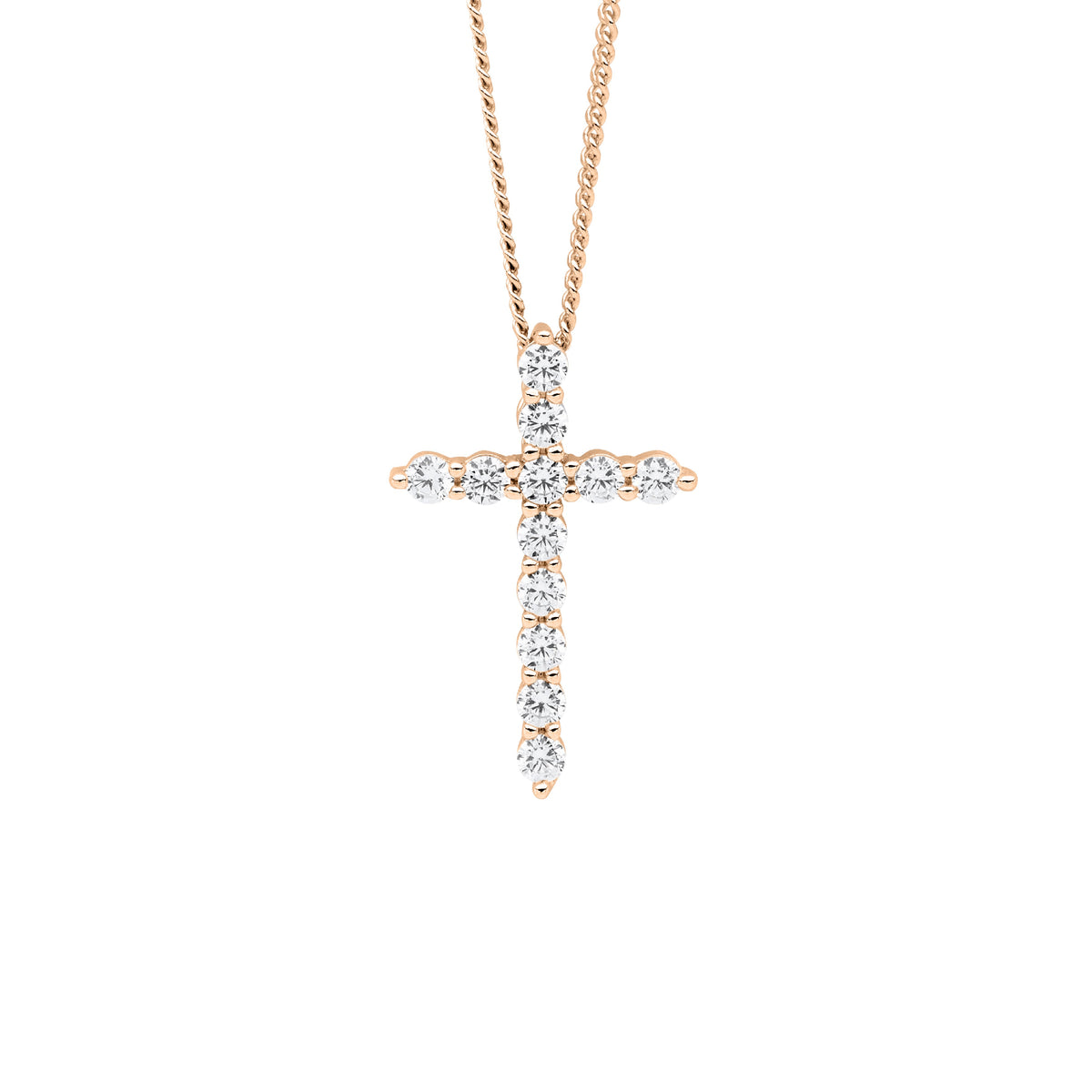Rose Gold Plated Sterling Silver Cubic Zirconia Pendant