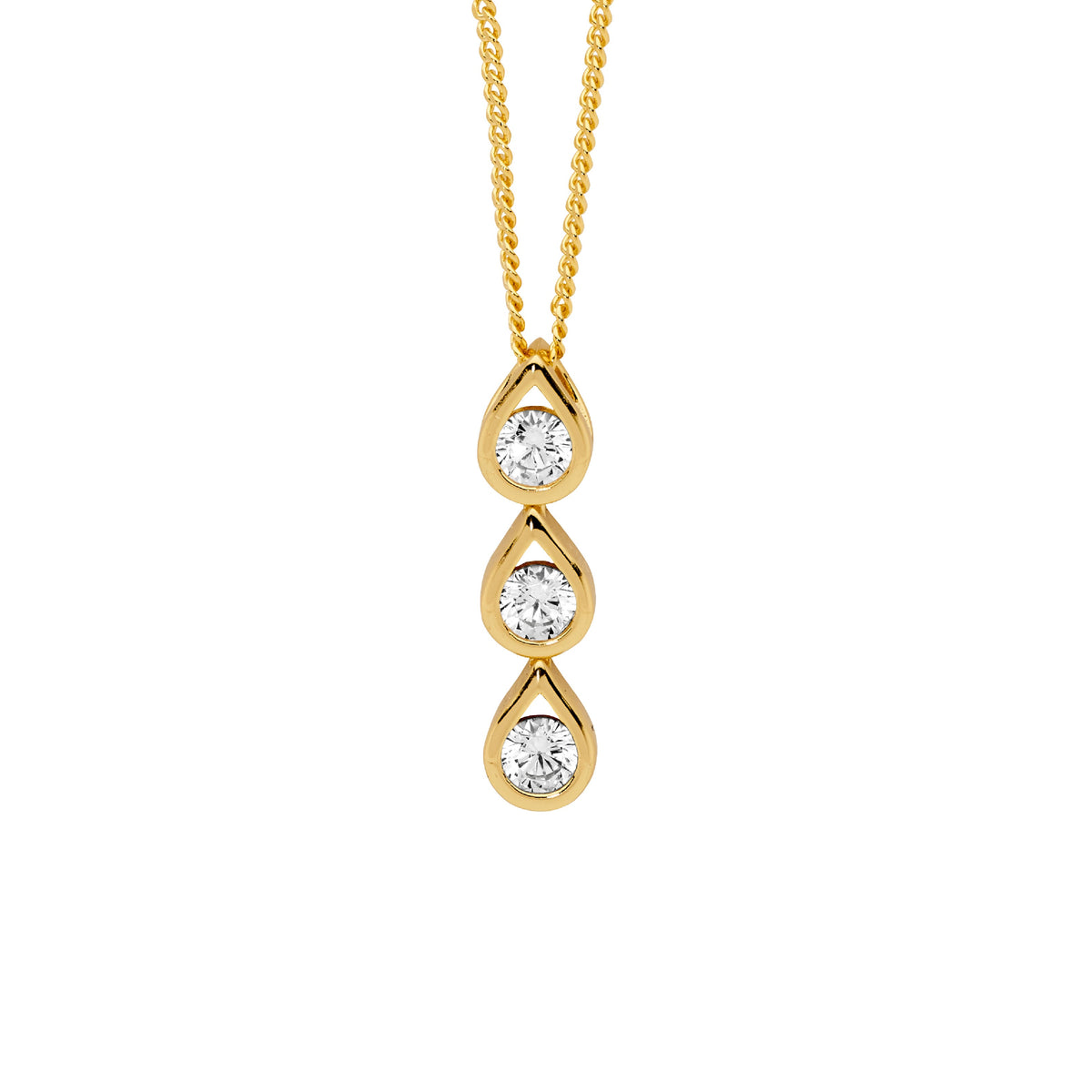 Gold Plated Sterling Silver Cubic Zirconia Pendant