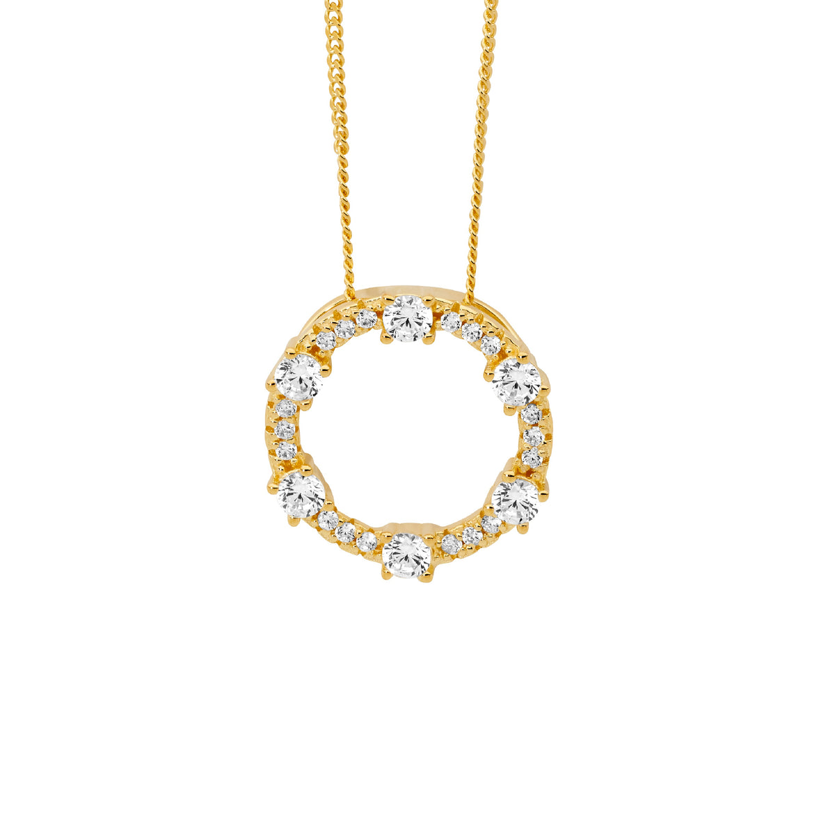 Gold Plated Sterling Silver Cubic Zirconia Pendant
