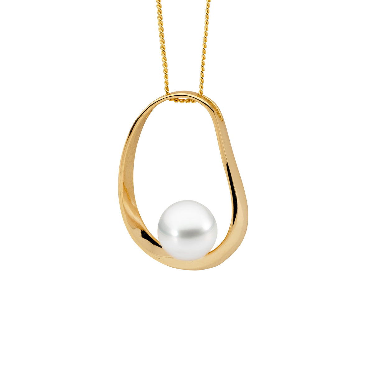 Gold Plated Sterling Silver Pearl Pendant