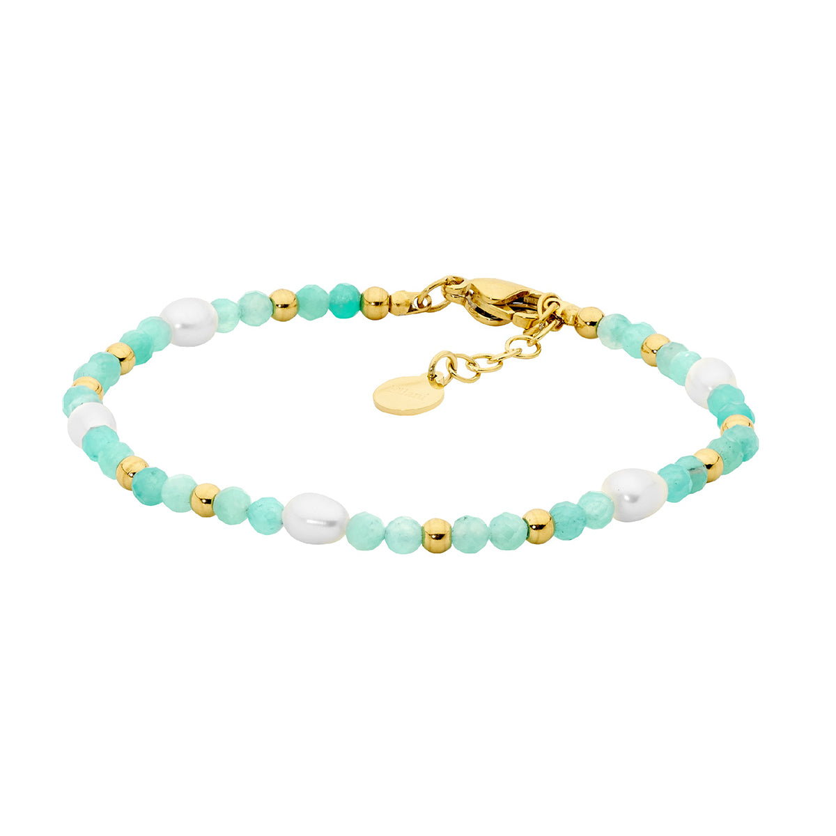 Gold Plated Stainless Steel Pearl Bracelet