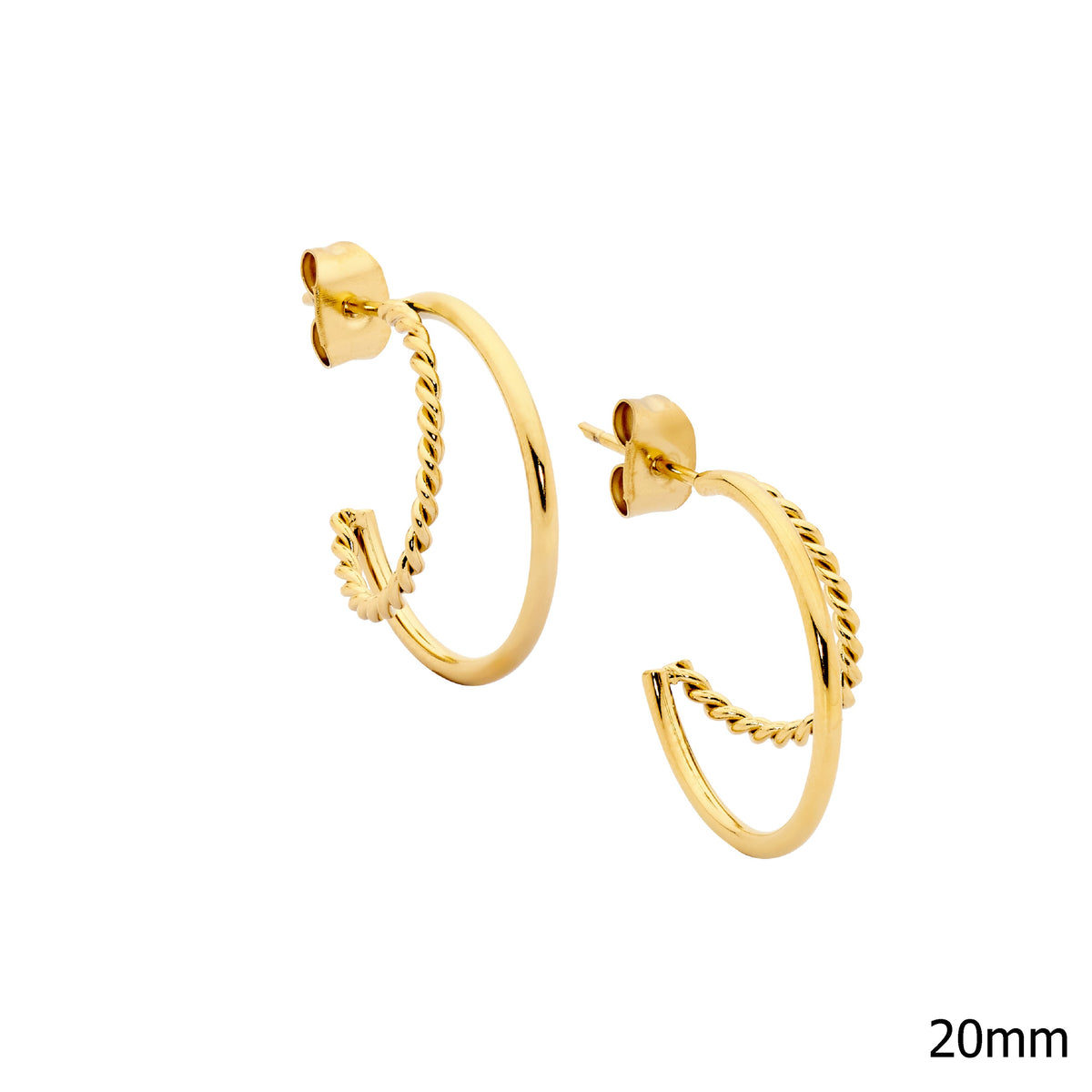 Gold Plated Stainless Steel Hoop Earrings
