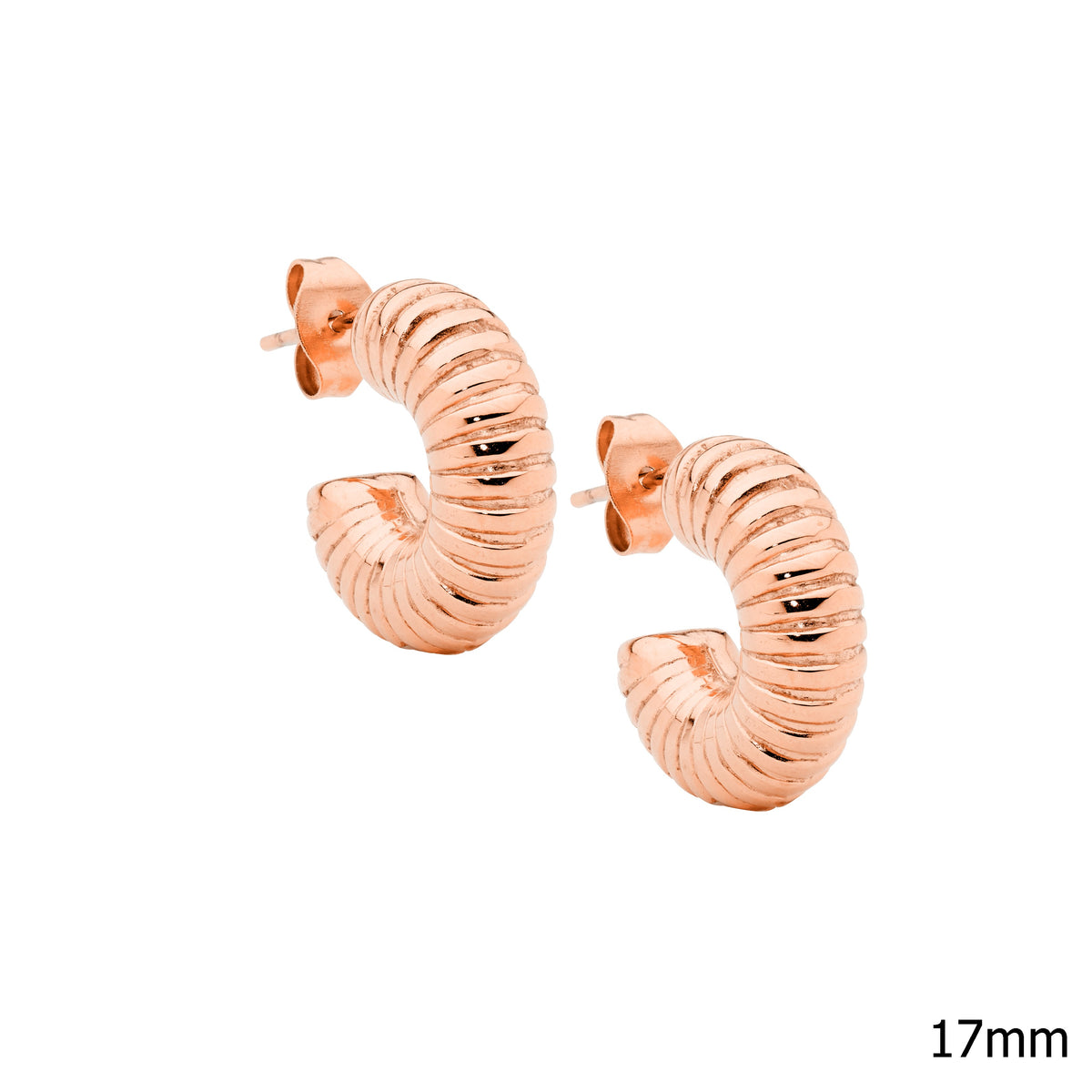 Rose Gold Plated Stainless Steel Hoop Earrings