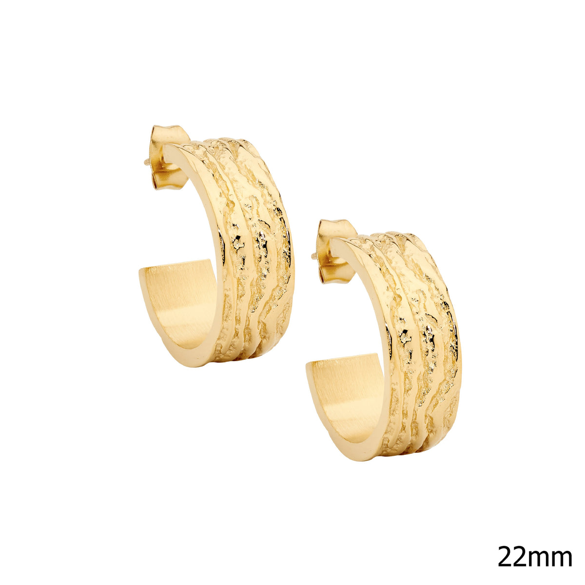 Gold Plated Stainless Steel Hoop Earrings