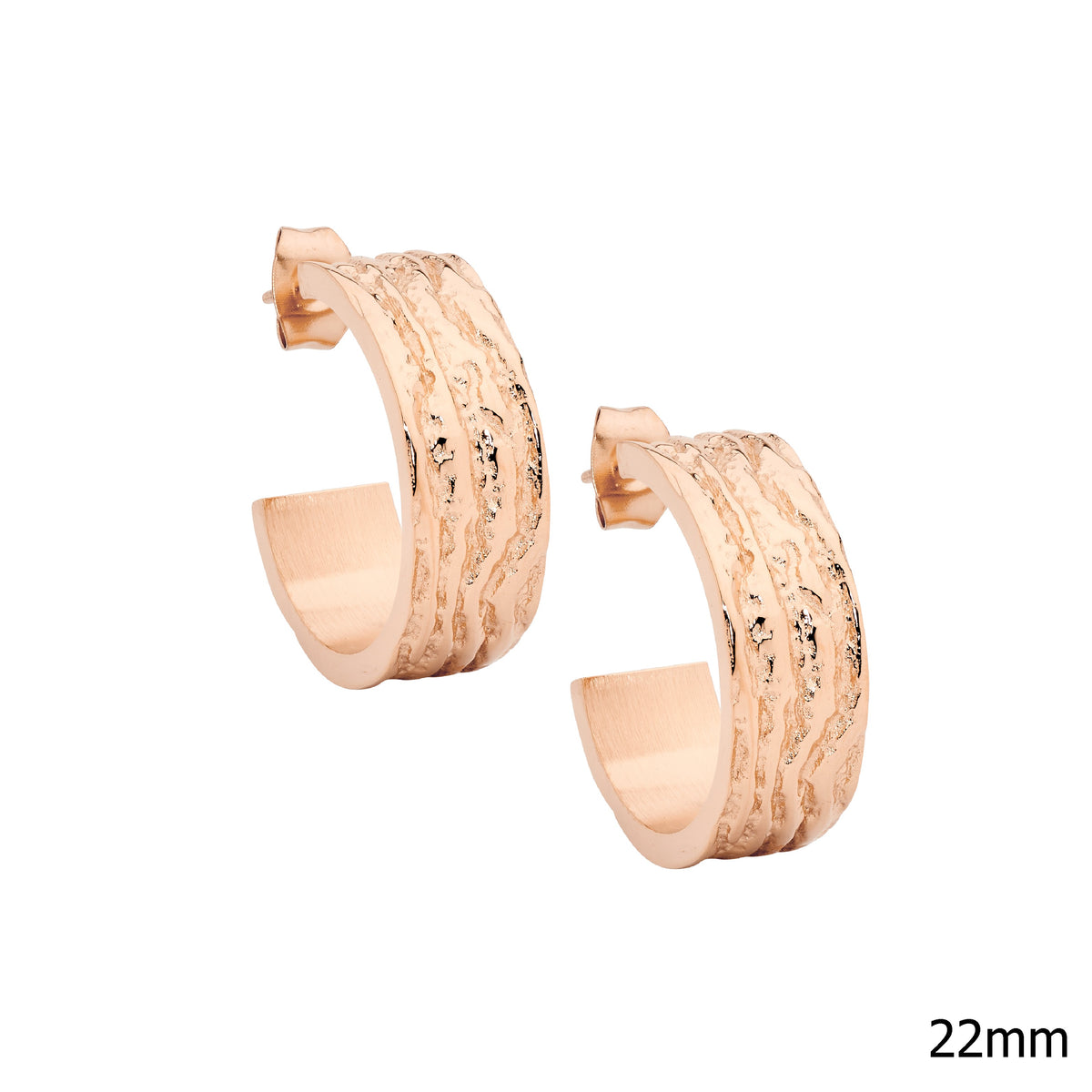 Rose Gold Plated Stainless Steel Hoop Earrings