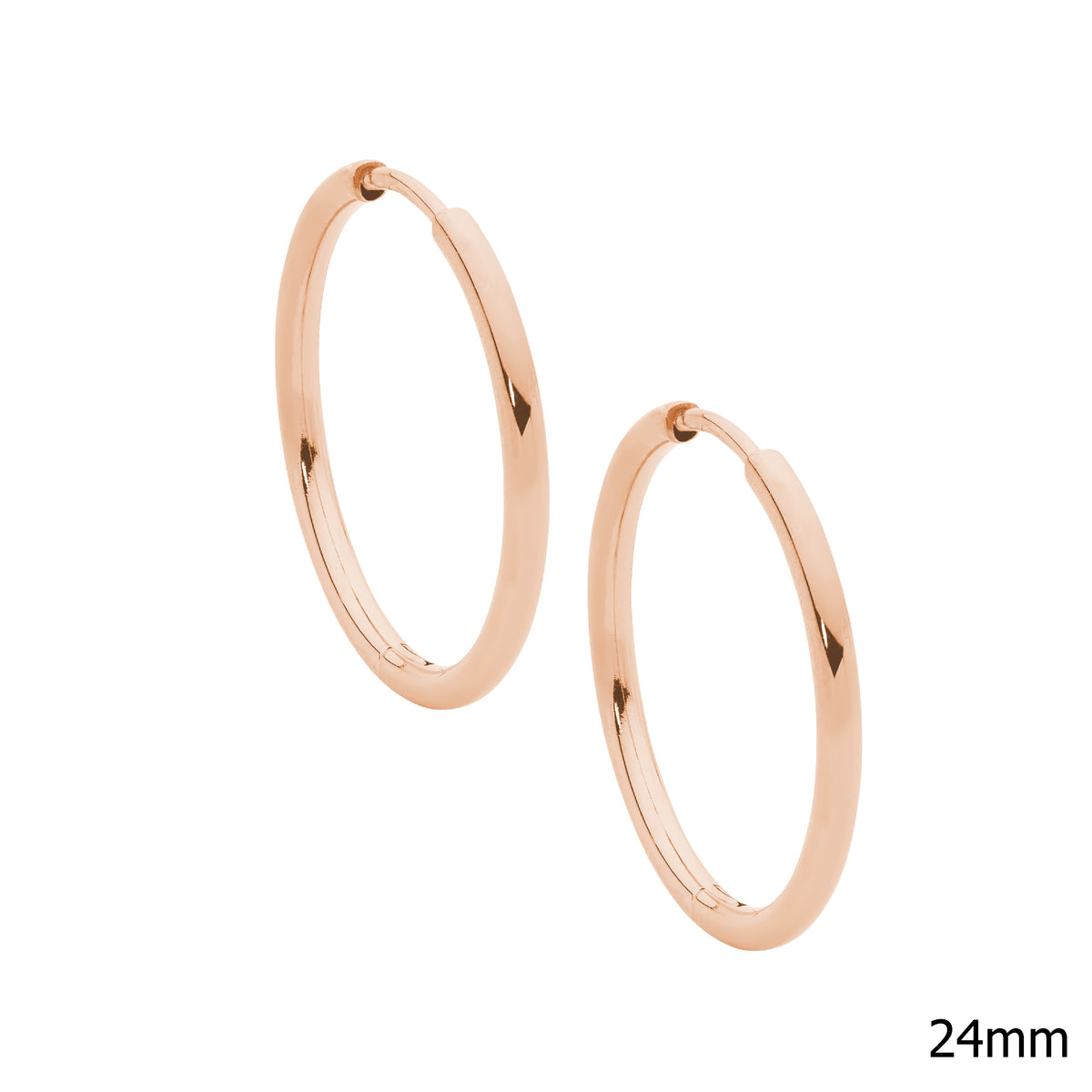 Rose Gold Plated Stainless Steel Hoop Earrings
