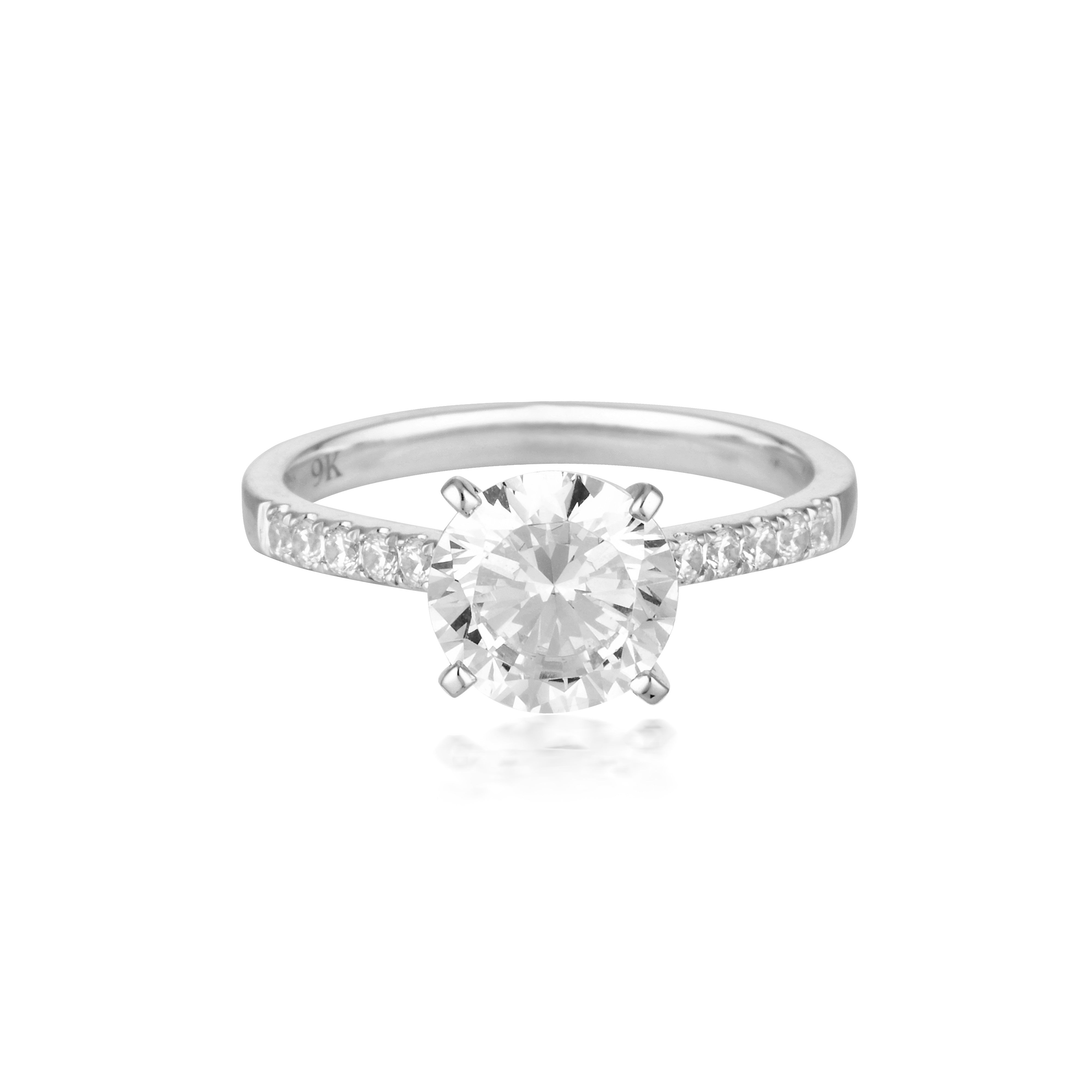 Round Brilliant Cut 2ct Engagement Ring in White Gold