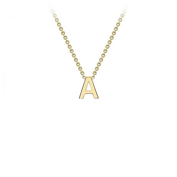 Petite gold initial with chain