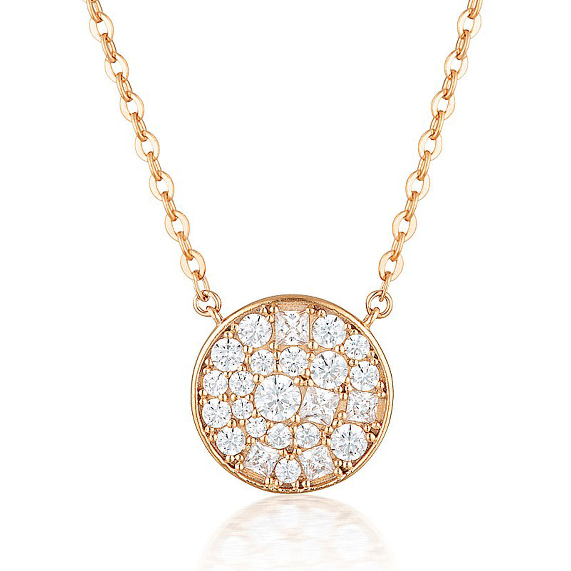 Mosaic Disc Rose Gold Pendant