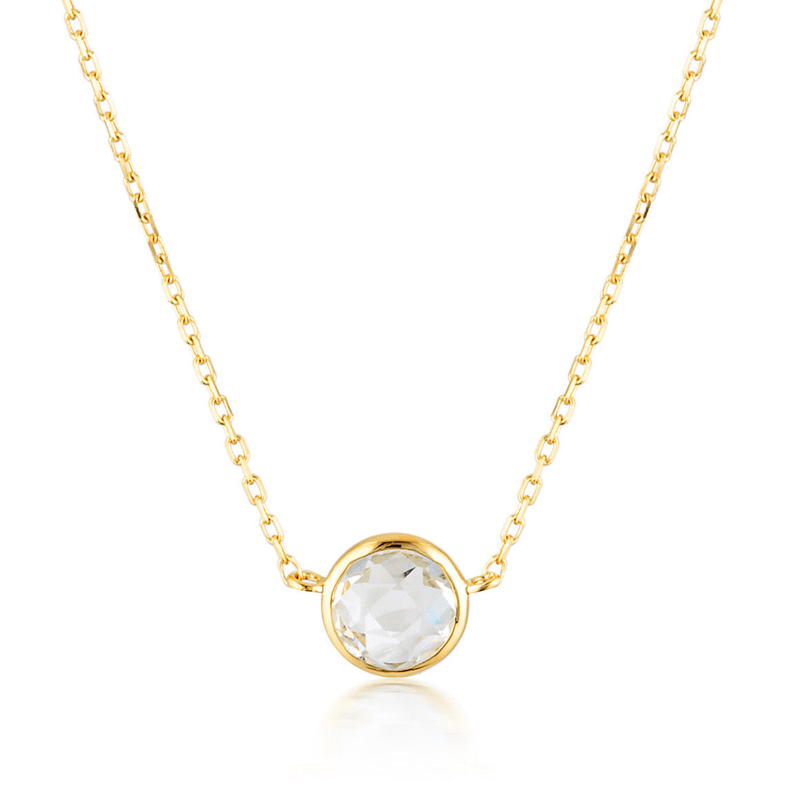 Lucent White Topaz Necklace Gold