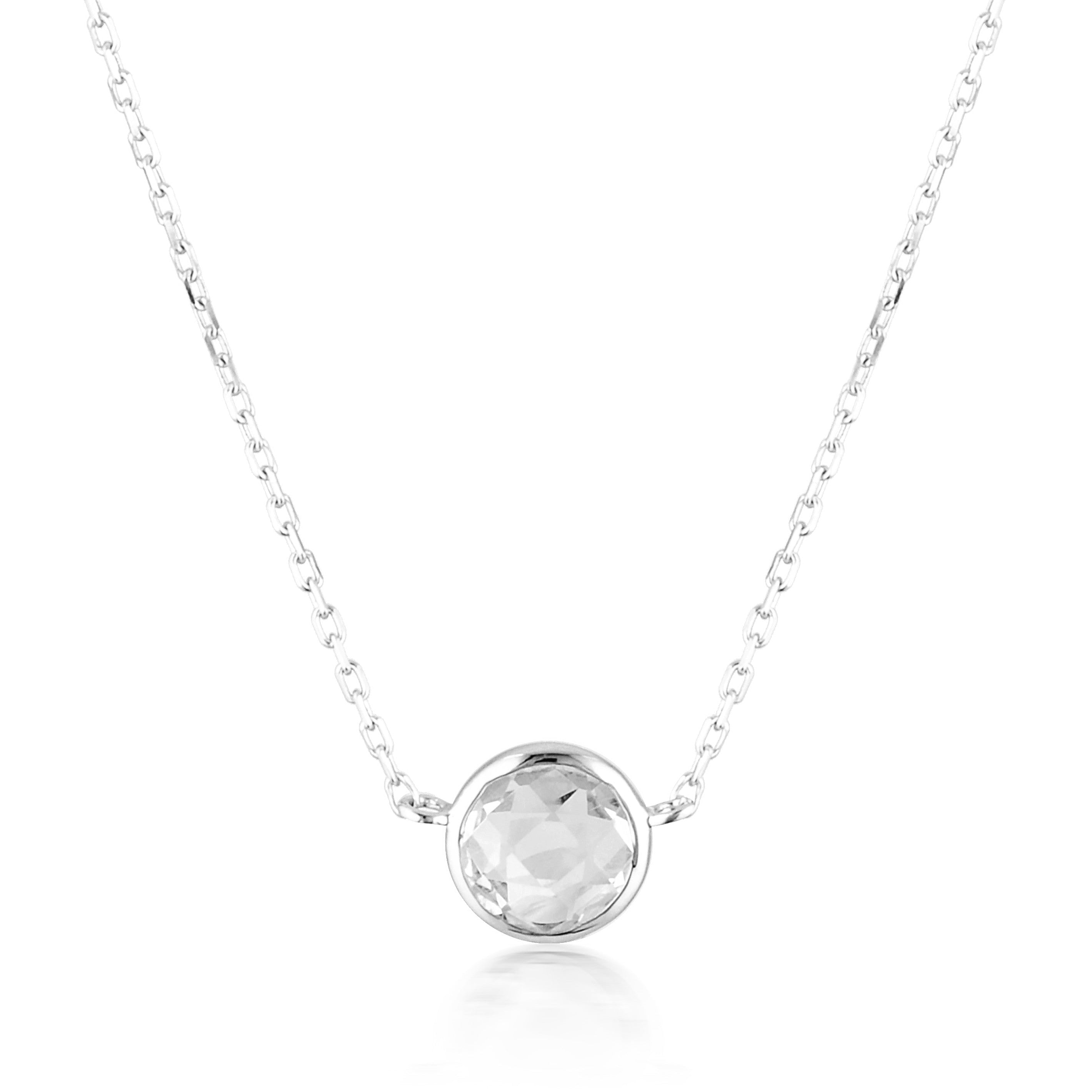 Lucent White Topaz Necklace Silver