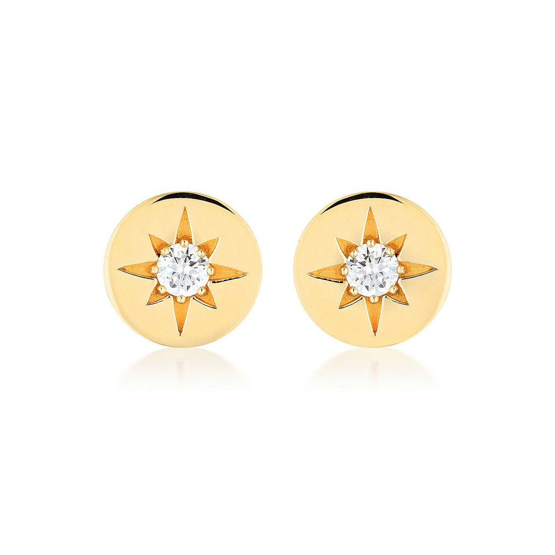 Stellar Lights Gold Stud Earrings