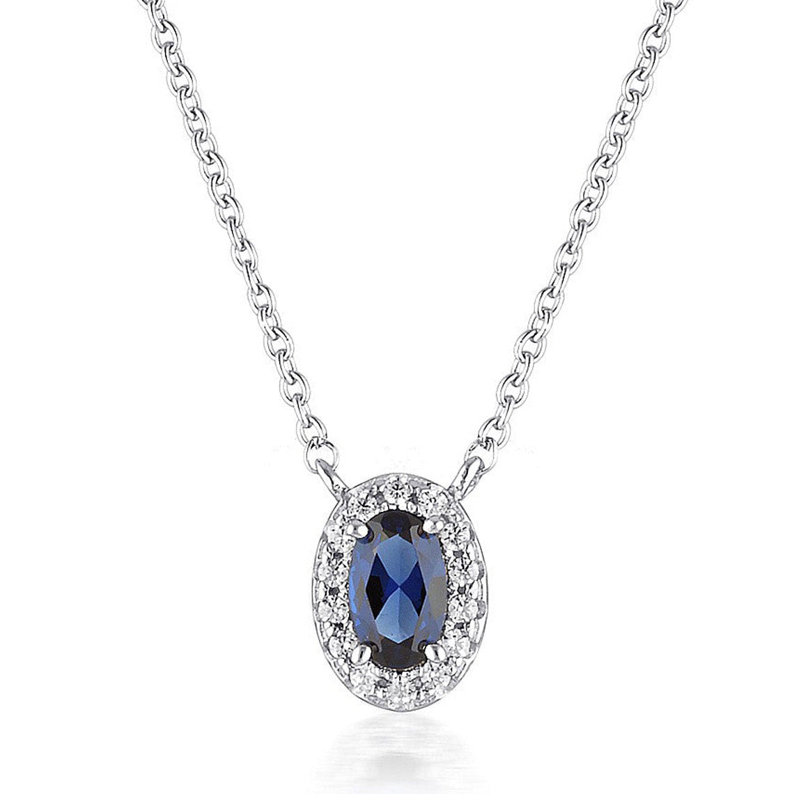 Aurora Glow Pendant Silver/Sapphire