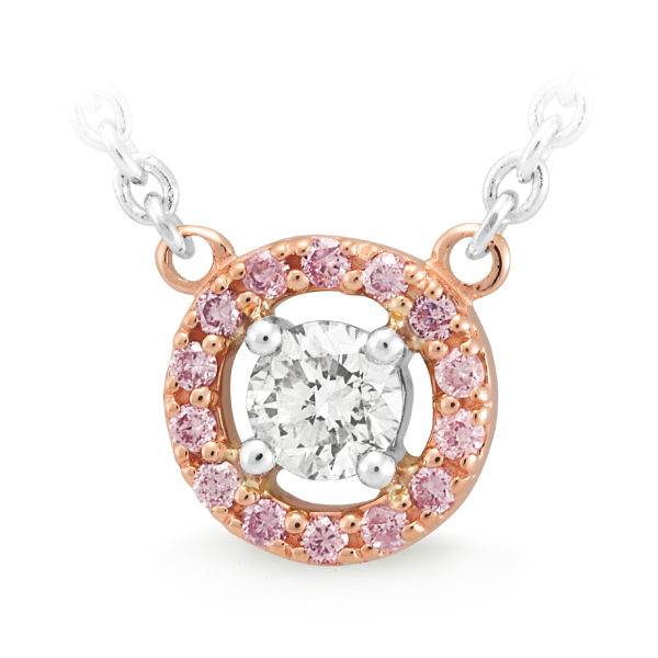 Pink & white diamond pendant