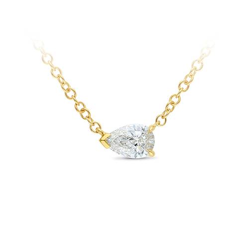Pear cut lab grown diamond pendant
