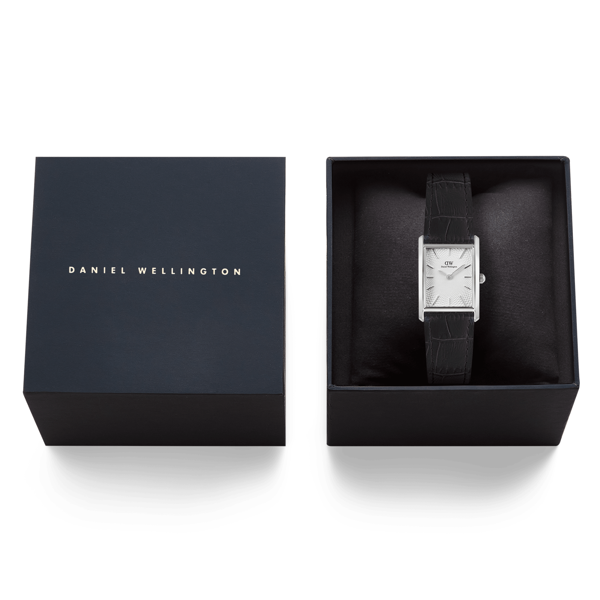 Daniel Wellington Bound Black Crocodile Guilloché Silver
