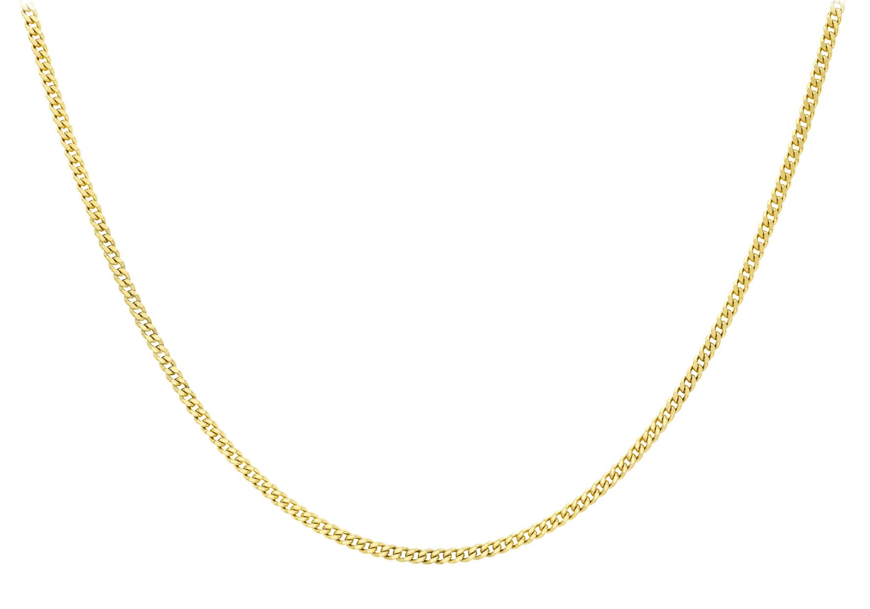 9ct Yellow Gold 30 Diamond Cut Adjustable Curb Chain 46cm-51cm