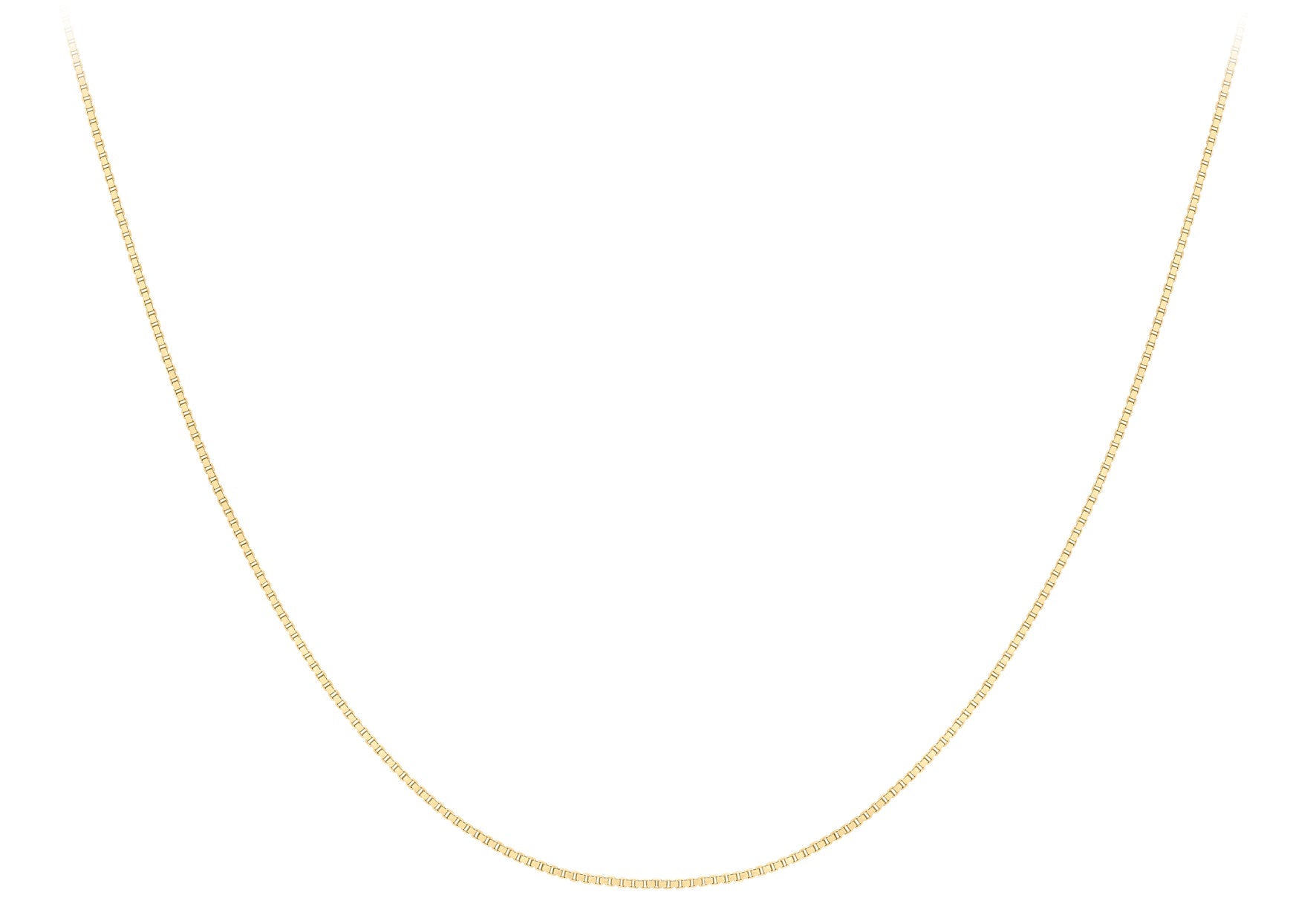 9ct Yellow Gold Solid Venetian Box Chain 40-45cm