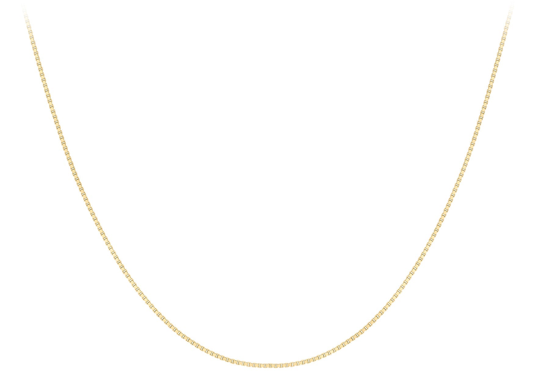 9ct Yellow Gold Solid Venetian Box Chain 45-50cm