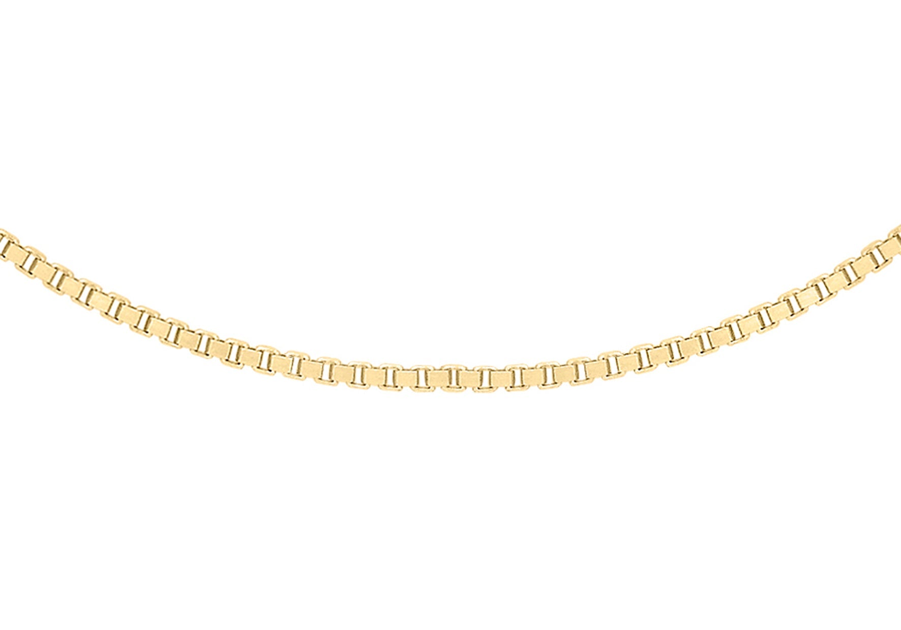 9ct Yellow Gold Solid Venetian Box Chain 45-50cm