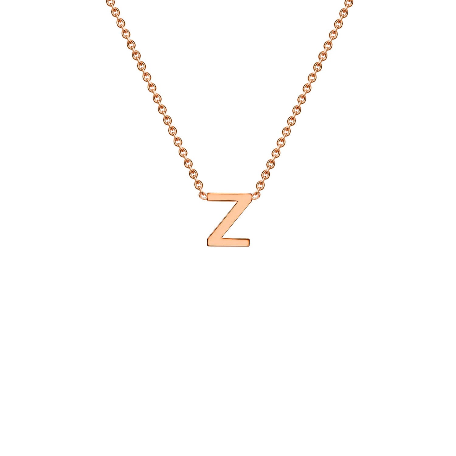 9ct Rose Gold 'Z' Initial Adjustable Letter Necklace 38/43cm