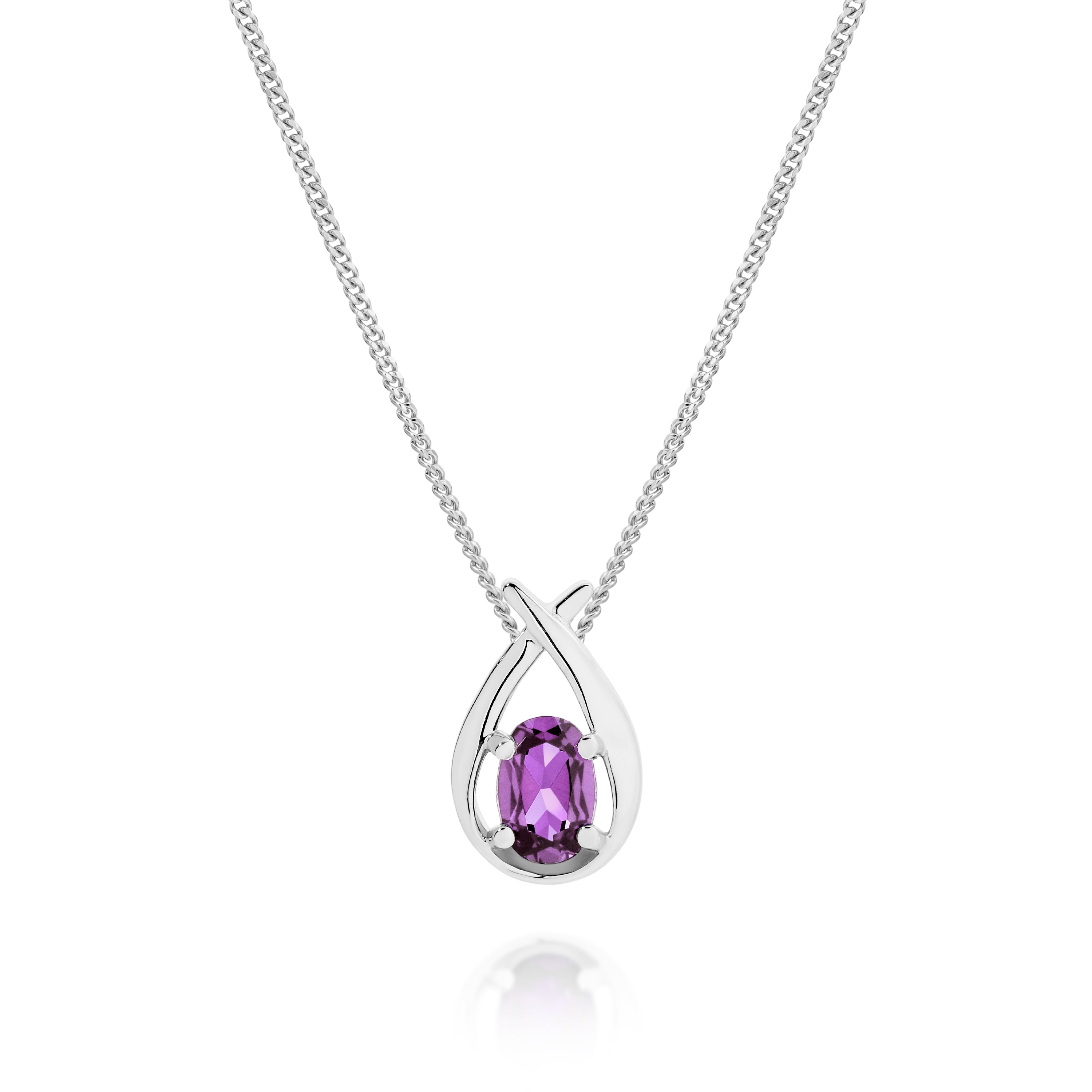Silver amethyst pendant