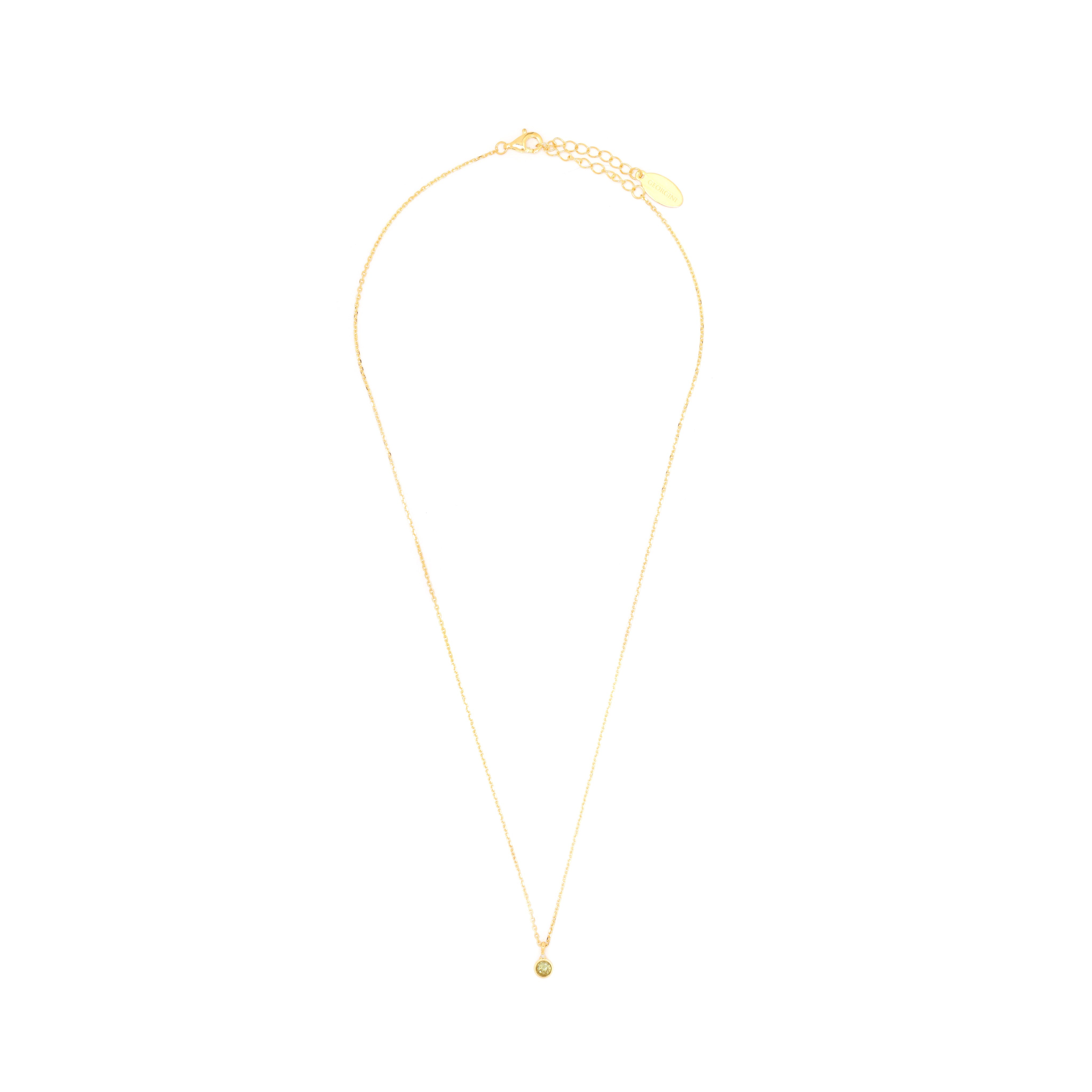 Diamonds by Georgini Natural Peridot and Diamond August Pendant Gold