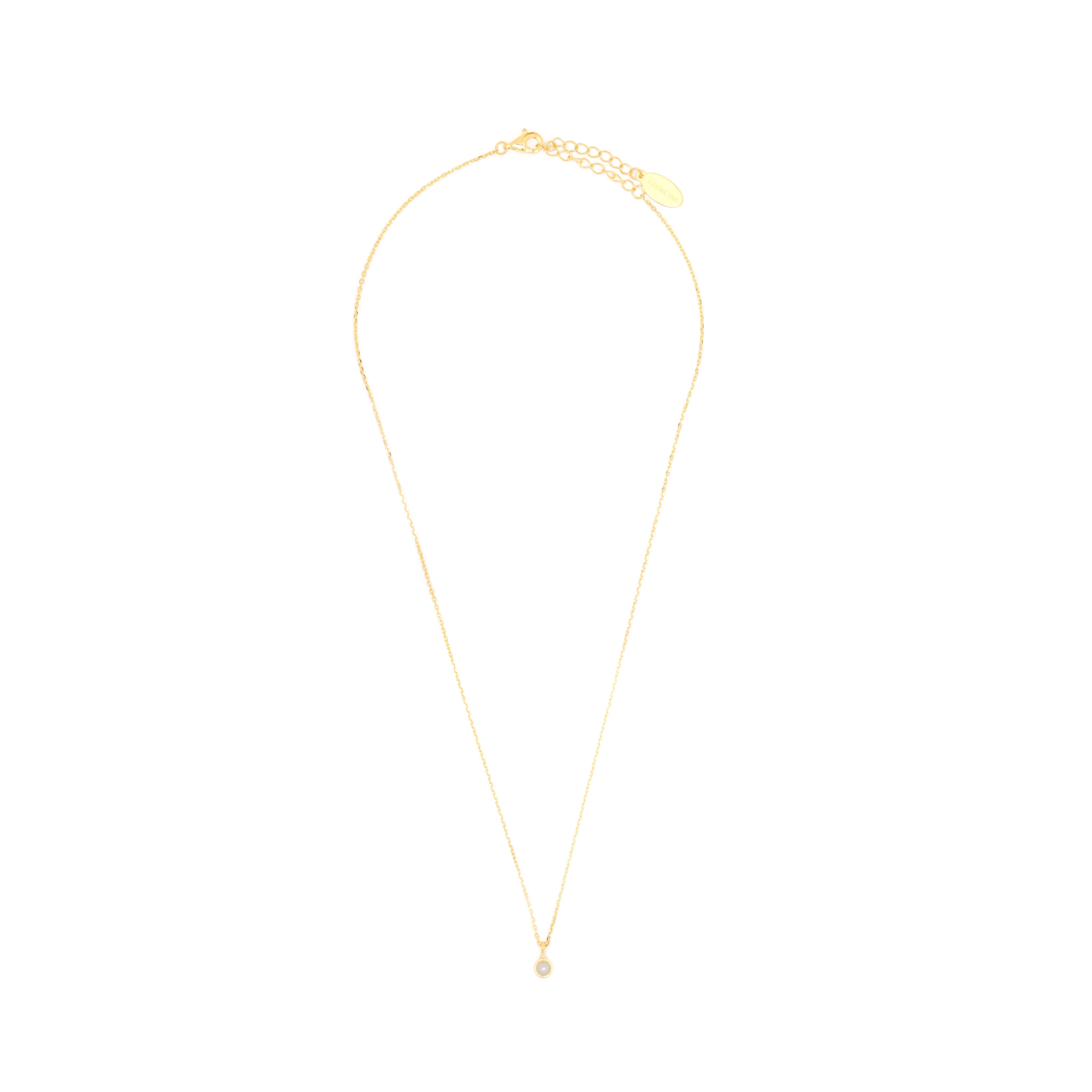 Diamonds by Georgini Freshwater Pearl and Diamond June Pendant Gold