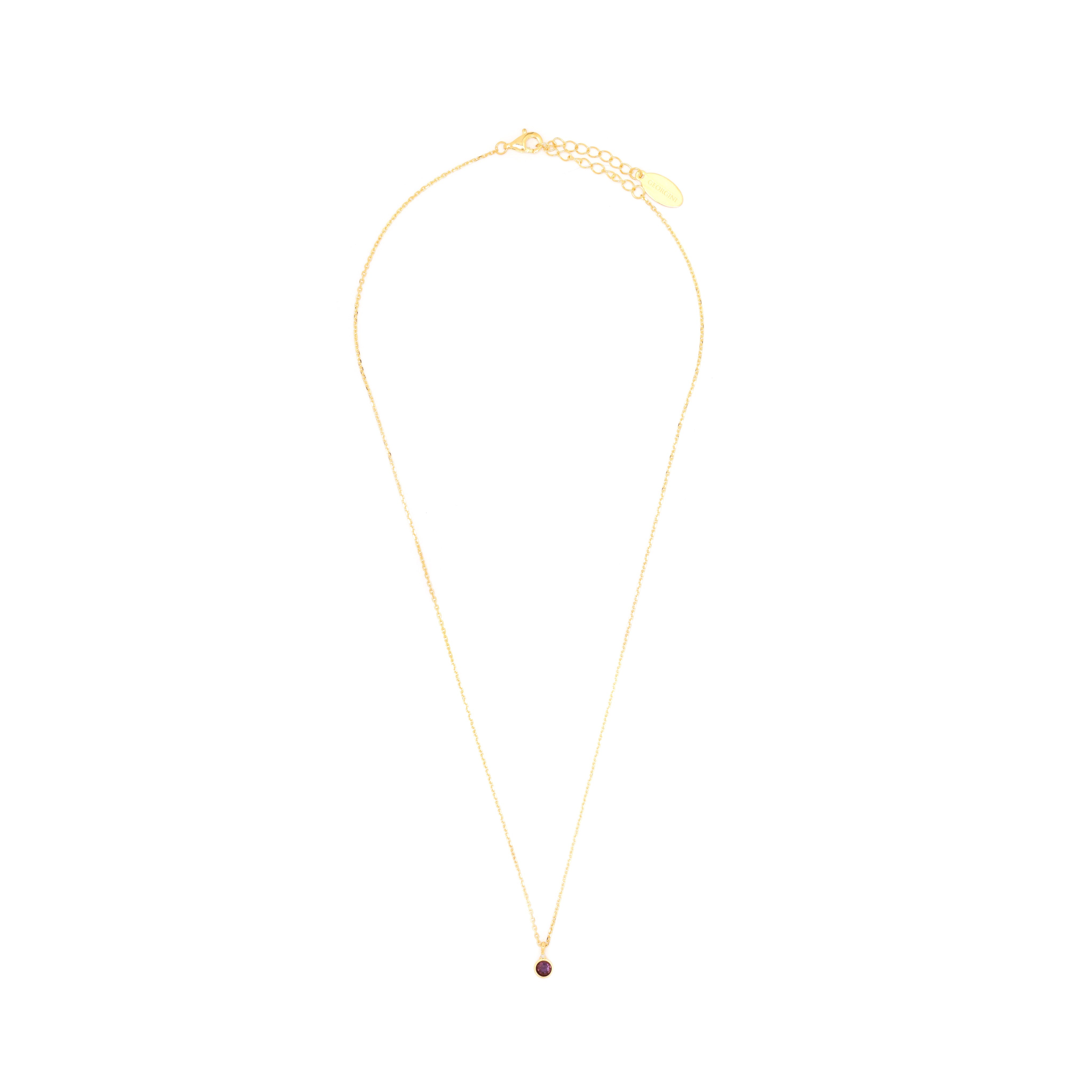 Diamonds by Georgini Natural Amethyst and Diamond February Pendant Gold