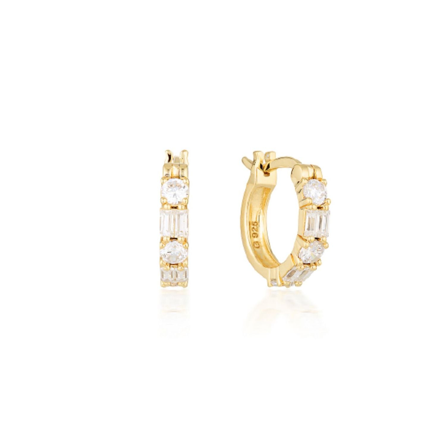 Georgini - Irina Small Gold  Cubic Zirconia Hoop Earrings