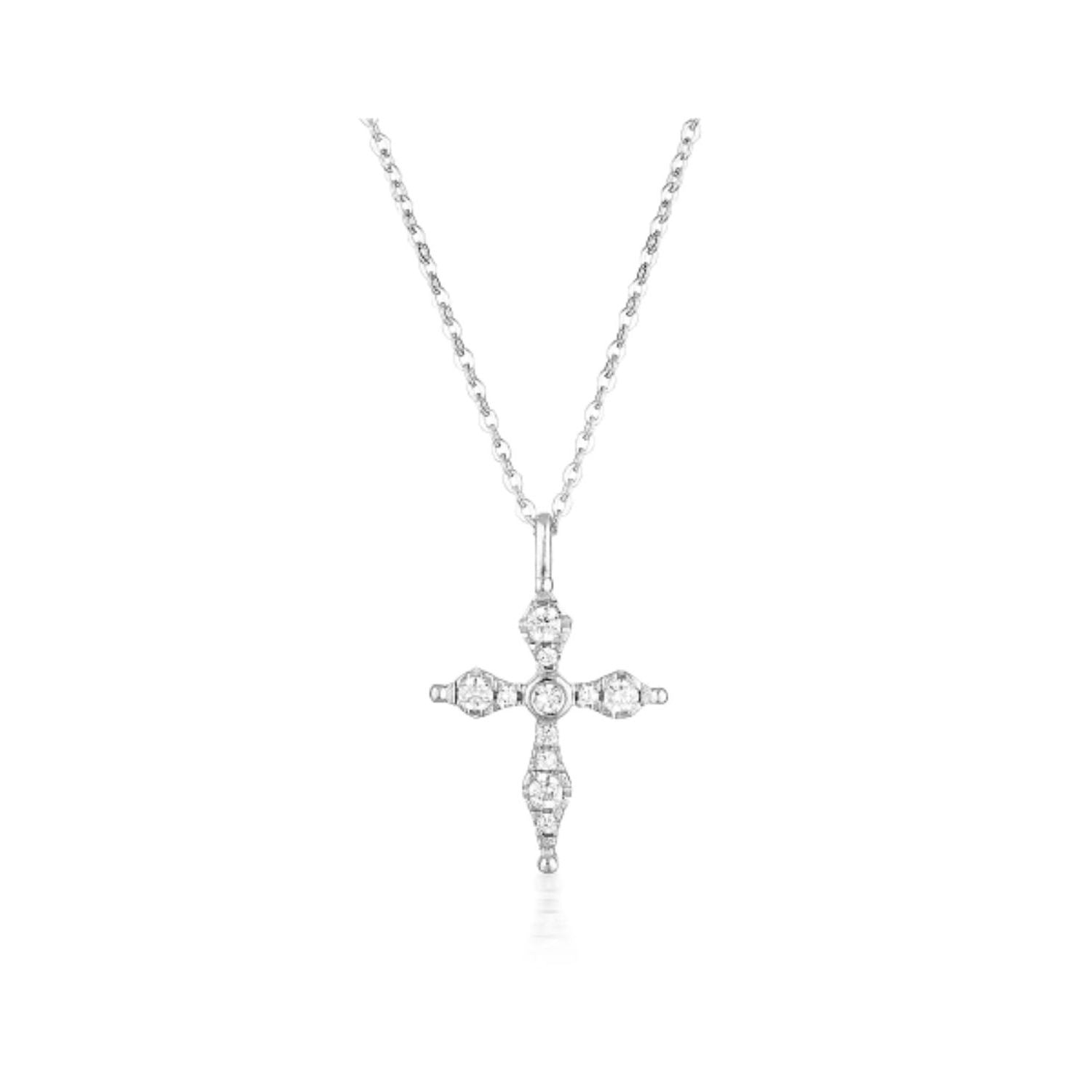 Georgini - Bless Mini Sterling Silver Cubic Zirconia Cross Necklet